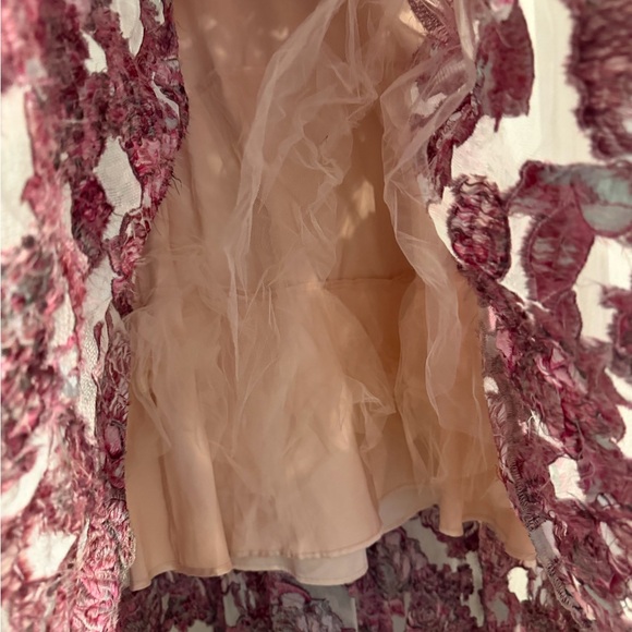 Badgley Mischka Pink Floral High-Low Skirt - Picture 3 of 4